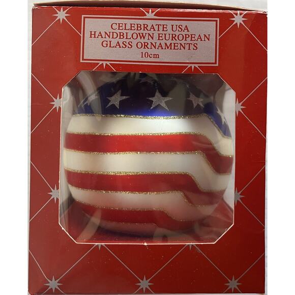 Vintage Home For the Holidays Celebrate USA Handblown European Glass Ornament - Picture 4 of 6